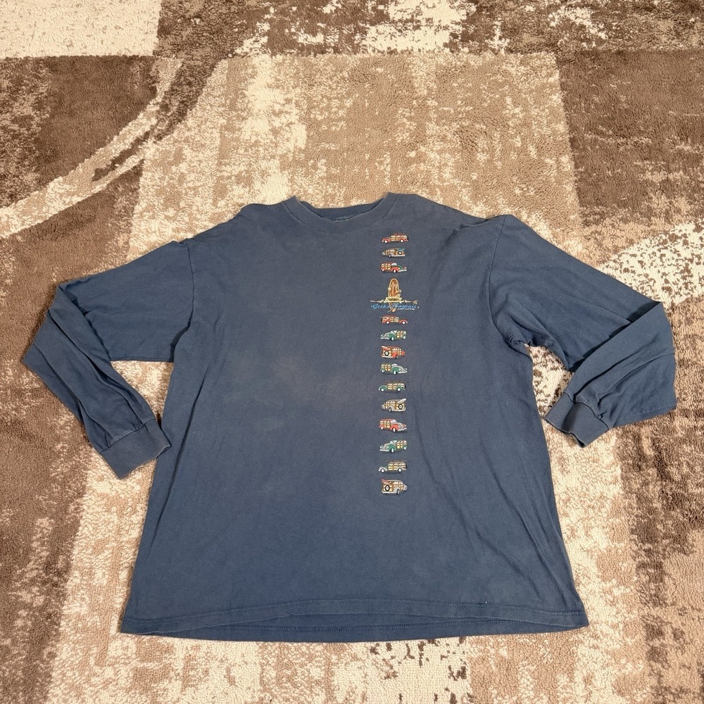 Vintage Gecko Shirt Hawaii Mens XL Black Graphic Print Long‎ Sleeve 90's